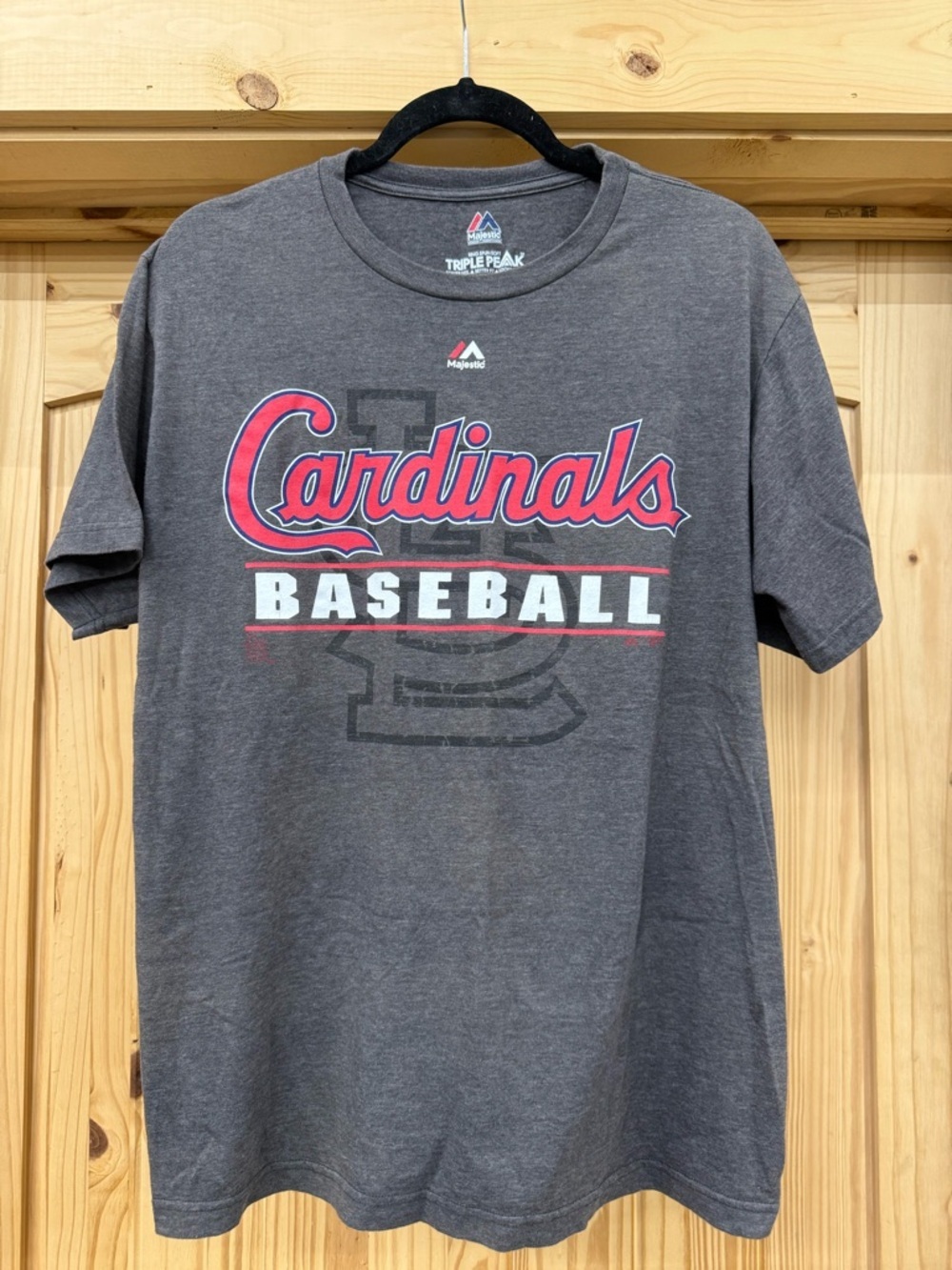 Majestic Gray Tee with Red & Blue Logo
